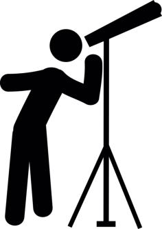 Man Looking By A Telescope Contour Svg Vector, Free Vectors File